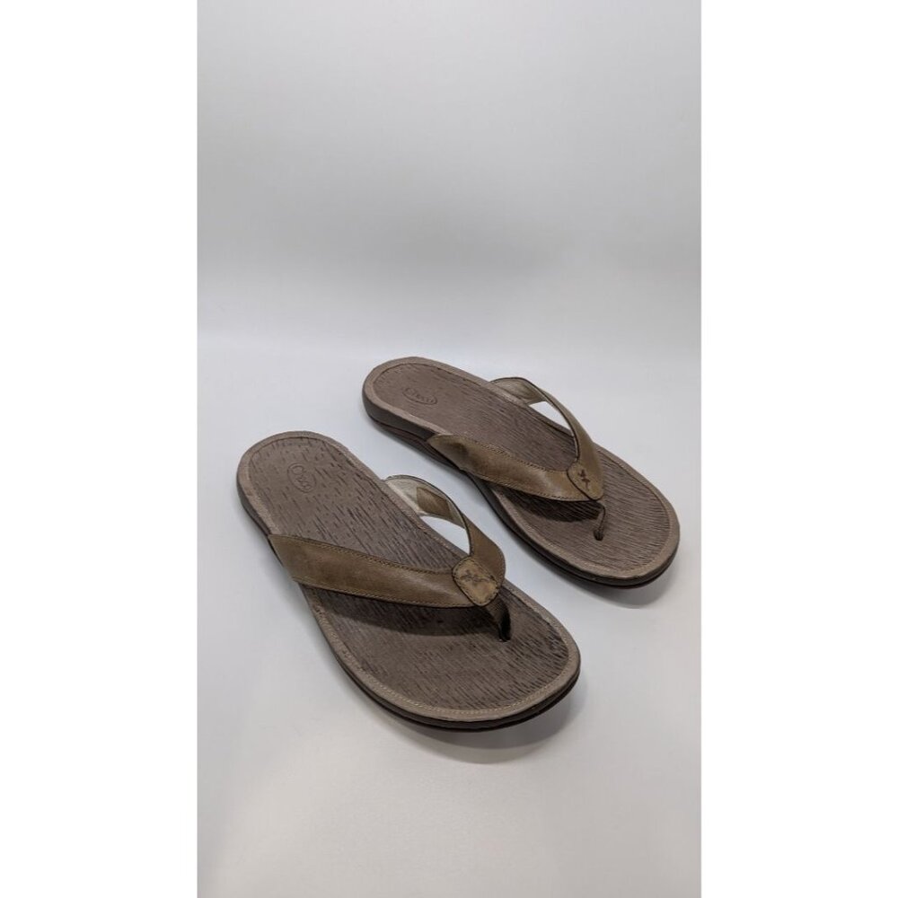 Chaco Brown/Tan Classic Leather Flip-Flop Sandals